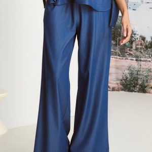 Faux Denim Regular Fit Urban Jeans, Jeans, color:Blue|size:XXL, Stylewe