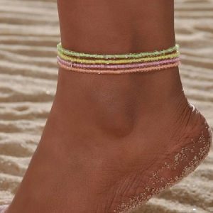 Boho Luminous Beaded Layered Anklets, Anklets, color:Color2|size:One-size, JustFashionNow