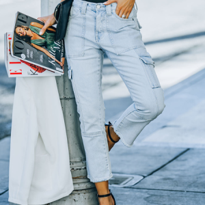 Regular Fit Pockets Statement Jeans, Jeans, color:Blue|size:XXL, JustFashionNow