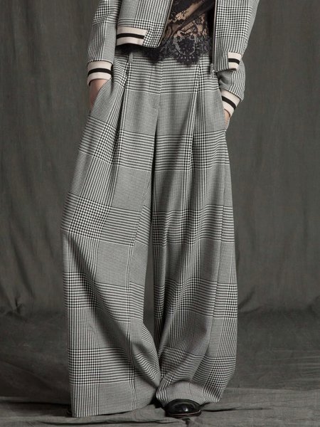 Urban Loose Plaid Fashion Pants, Pants, color:Gray|size:XXL, Stylewe