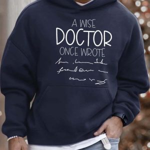 Men’s A Wise Doctor Once Wrote Casual Sweatshirt, color:Deep Blue|size:3XL, Lilicloth.com
