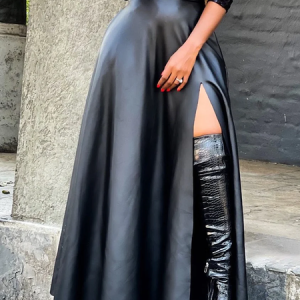 Loose Urban High Waist Long Skirt, Skirts, color:Black|size:XXL, Stylewe