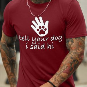 Fun text T-shirt for men Regular Fit Casual Cotton Crew Neck T-Shirt, color:Red|size:3XL, Lilicloth.com