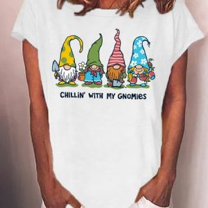 Women's Short Sleeve Tee T-shirt Summer Text Letters Cotton-Blend Crew Neck Daily Going Out Casual Top Gray, JustFashionNow T-Shirts, color:White|size:3XL,