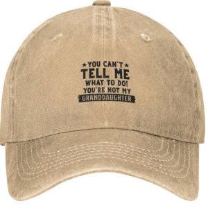 You Can't Tell Me What To Do Family Text Letters Adjustable Hat, color:Khaki|size:One-size, Lilicloth.com