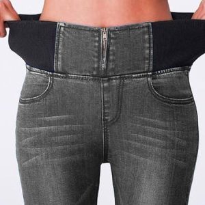 Tight Denim Plain Jeans, Jeans, color:Gray|size:XXL, JustFashionNow