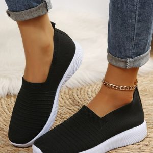 Breathable Slip On Sports Sneakers, Sneakers&Athletic, color:Black|size:45, catalog Noracora shop