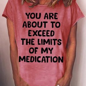 Women's You Are About To Print Casual Crew Neck T-Shirt, color:Red|size:3XL, Lilicloth.com