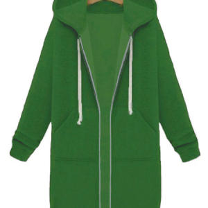 Plain Pockets Long Sleeve Jacket, Coats, color:Lightgreen|size:5XL, Noracora