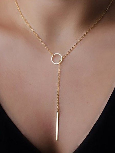 JFN Womens Simple Elegant Fashion Alloy Necklaces, Necklaces, color:Gold|size:One-size, JustFashionNow