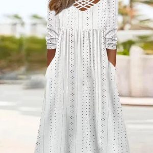Women Plain Turtleneck Long Sleeve Comfy Casual Midi Dress, Midi, color:White|size:3XL, Noracora