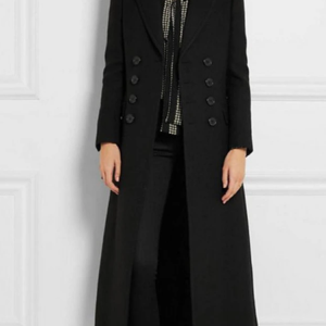 Tweed Long Sleeve Jacket, Trench Coats, color:Black|size:XXL, JustFashionNow