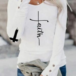 Regular Fit Casual Letter T-shirt, Long sleeves, Lilicloth.com