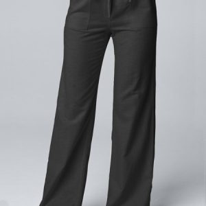 Casual Plain Natural Long Wide Leg Pants, Pants, color:Black|size:3XL, Noracora