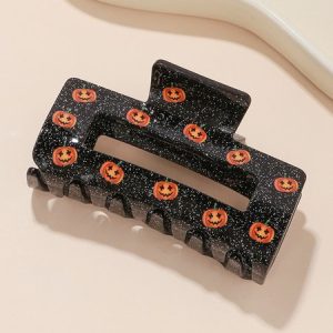 Pumpkin Figure Halloween Black Hair Claws, Women Hair Accessories, color:Black|size:One-size, JustFashionNow