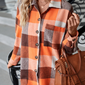 Loose Casual Shirt Collar Blouse, Shirts & Blouses, color:Multicolor|size:XXL, JustFashionNow