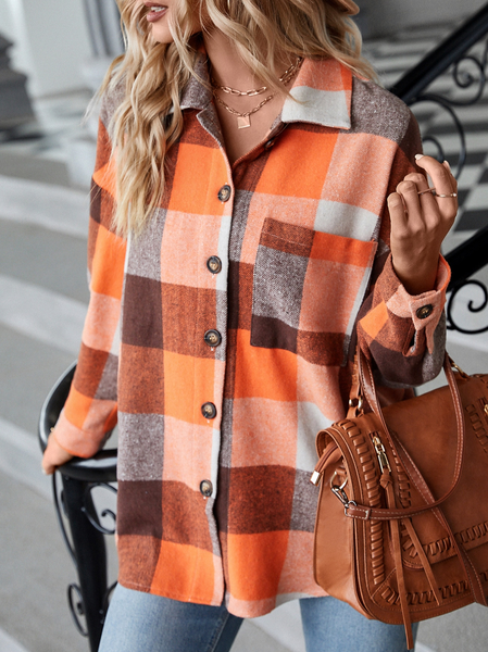 Loose Casual Shirt Collar Blouse, Shirts & Blouses, color:Multicolor|size:XXL, JustFashionNow