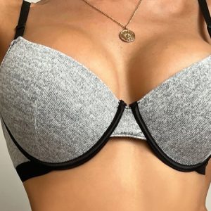 Casual Color Block Knitted Bra & Bralette, Lingeries, color:Gray|size:XXL, Noracora