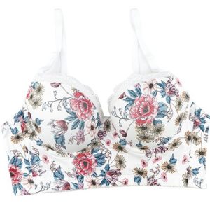 Floral Wool/Knitting Bra & Bralette, Lingeries, color:White|size:XL, Noracora