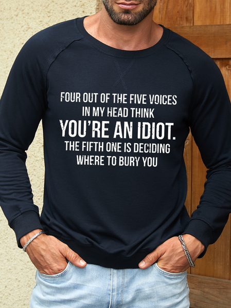 Men's Funny Sarcastic Crew Neck Casual Text Letters Sweatshirt, color:Dark Blue|size:3XL, Lilicloth.com