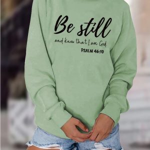 Casual Crew Neck Letter Pattern Sweatshirt, Hoodies & Sweatshirts, color:Green|size:XXL, Noracora