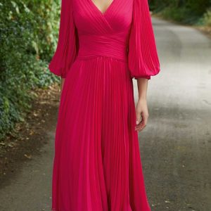 Plain V Neck Regular Fit Elegant Elegant Party Dress, Midi Dresses, color:Red|size:XXL, Stylewe