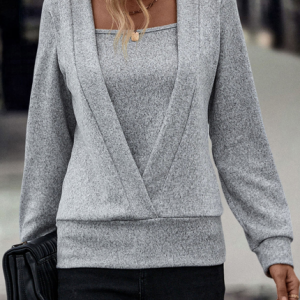 Loose Square Neck Casual Sweatshirt, Sweatshirts & Hoodies, color:Gray|size:XXL, JustFashionNow