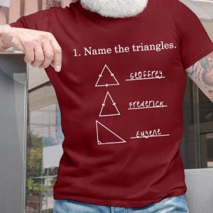 Men’s Name The Triangles Crew Neck Regular Fit Casual Cotton T-Shirt, color:Red|size:3XL, Lilicloth.com