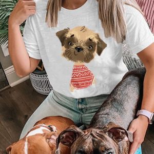 Lilicloth X Funnpaw Women's Funny Dog Print T-Shirt, color:White|size:3XL, Lilicloth.com