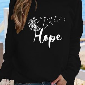 Casual Crew Neck Text Letters Sweatshirt, Hoodies & Sweatshirts, color:Black|size:3XL, Noracora