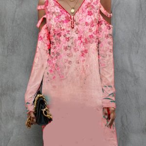 Urban Loose Gradient Pattern Dress, Dresses, color:Pink|size:3XL, JustFashionNow