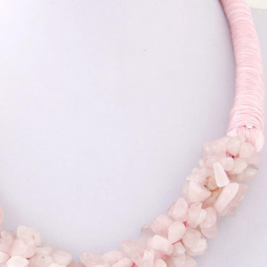 European and American Bohemian National Style Crushed Stone Short Necklace, Necklace, color:Pink|size:One-size, Noracora