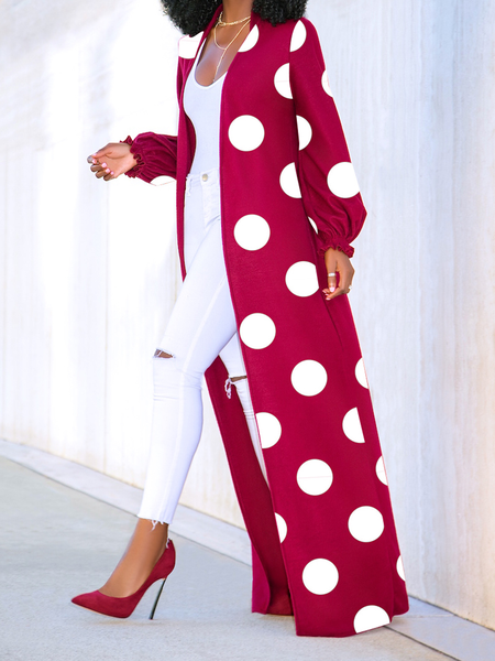 Lightweight Long Sleeve Urban Geometric Loose Long Kimono, Kimonos, color:Wine Red|size:XXL, Stylewe