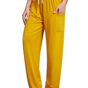 Abstract Jersey Loose Boho Pants, Pants, color:Yellow|size:3XL, JustFashionNow