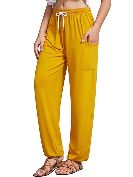 Abstract Jersey Loose Boho Pants, Pants, color:Yellow|size:3XL, JustFashionNow