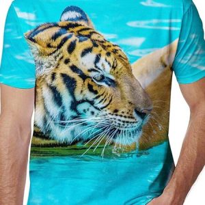 Embossed Chemical Fiber Blend Casual Regular Fit T-Shirt, T-Shirts, color:Color3|size:3XL, JustFashionNow
