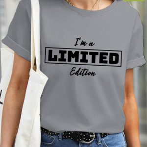Lilicloth X Kat8lyst I'm A Limited Edition Waterproof Oilproof Stainproof Fabric Women's T-Shirt, color:Light Gray|size:3XL, Lilicloth.com