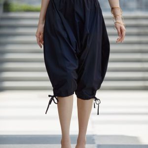 Casual No Elasticity Loose Plain Shorts, Shorts, color:Navyblue|size:XXL, Stylewe