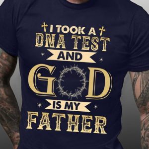 MenвЂ™s I Took A DNA Test And God Is My Father Regular Fit Crew Neck Text Letters Casual T-Shirt, T-shirts, Lilicloth.com