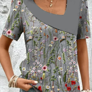 Casual Loose Asymmetrical Shirt, Shirts & Blouses, color:Gray|size:XXL, JustFashionNow