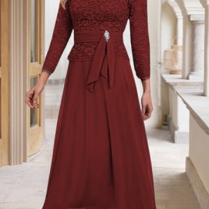 Loose Chiffon Urban  Crew Neck Dress, Formal Dresses, color:Red|size:XXL, JustFashionNow