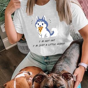 Lilicloth X Funnpaw Women's I'm Not Fat I'm Just A Little Husky T-Shirt, color:White|size:3XL, Lilicloth.com