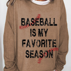 Vintage Crew Neck Letter Pattern Sweatshirt, Hoodies & Sweatshirts, color:Deep Khaki|size:XXL, Noracora
