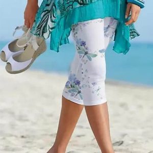 Cotton Blends Leggings, Leggings, color:White|size:XXL, JustFashionNow