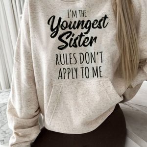Casual Text Letters Hoodie Sweatshirt, Hoodies & Sweatshirts, color:Light Khaki|size:XXL, Noracora