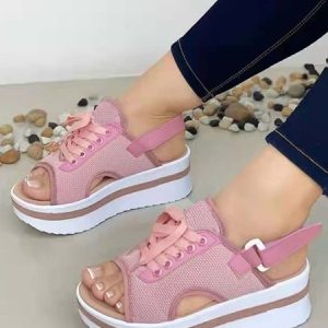 Casual Platform Sports Sandals, Sandals, color:Pink|size:43, JustFashionNow