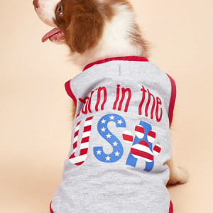 Lilicloth X Funnpaw Born In The USA Dog Outfit, color:Gray|size:L, Lilicloth.com
