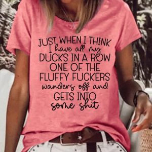 Women's Short Sleeve Tee T-shirt Summer Text Letters Crew Neck Daily Going Out Casual Top Black, JustFashionNow T-Shirts, color:Pink|size:3XL,