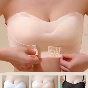 Breathable Comfort Front Buckle Detachable Straps Tube Top Bra & Bralette, Lingeries, color:Nude|size:XL, catalog Noracora shop