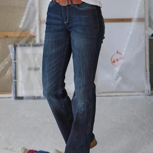 Plain Casual Loose Jeans, Jeans, color:Blue|size:XXL, JustFashionNow